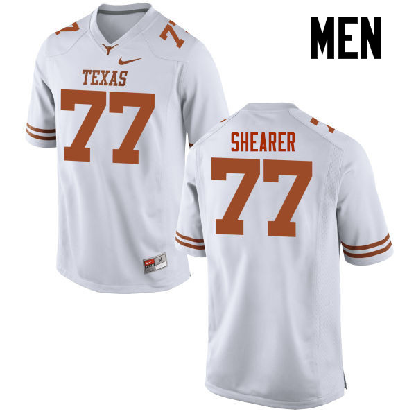 Men #77 Brad Shearer Texas Longhorns College Football Jerseys-White